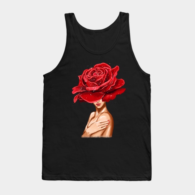 Girl with beautiful flowers instead of a head. Tank Top by Olena Tyshchenko